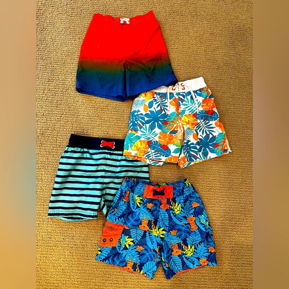 Lot of 4 toddler boys swimsuits bathing suit size 2T